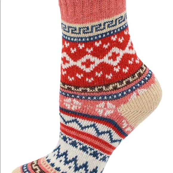 5 pair wool socks fun crazy stripes soft cozy gift autumn Fall winter New ! - Picture 3 of 6